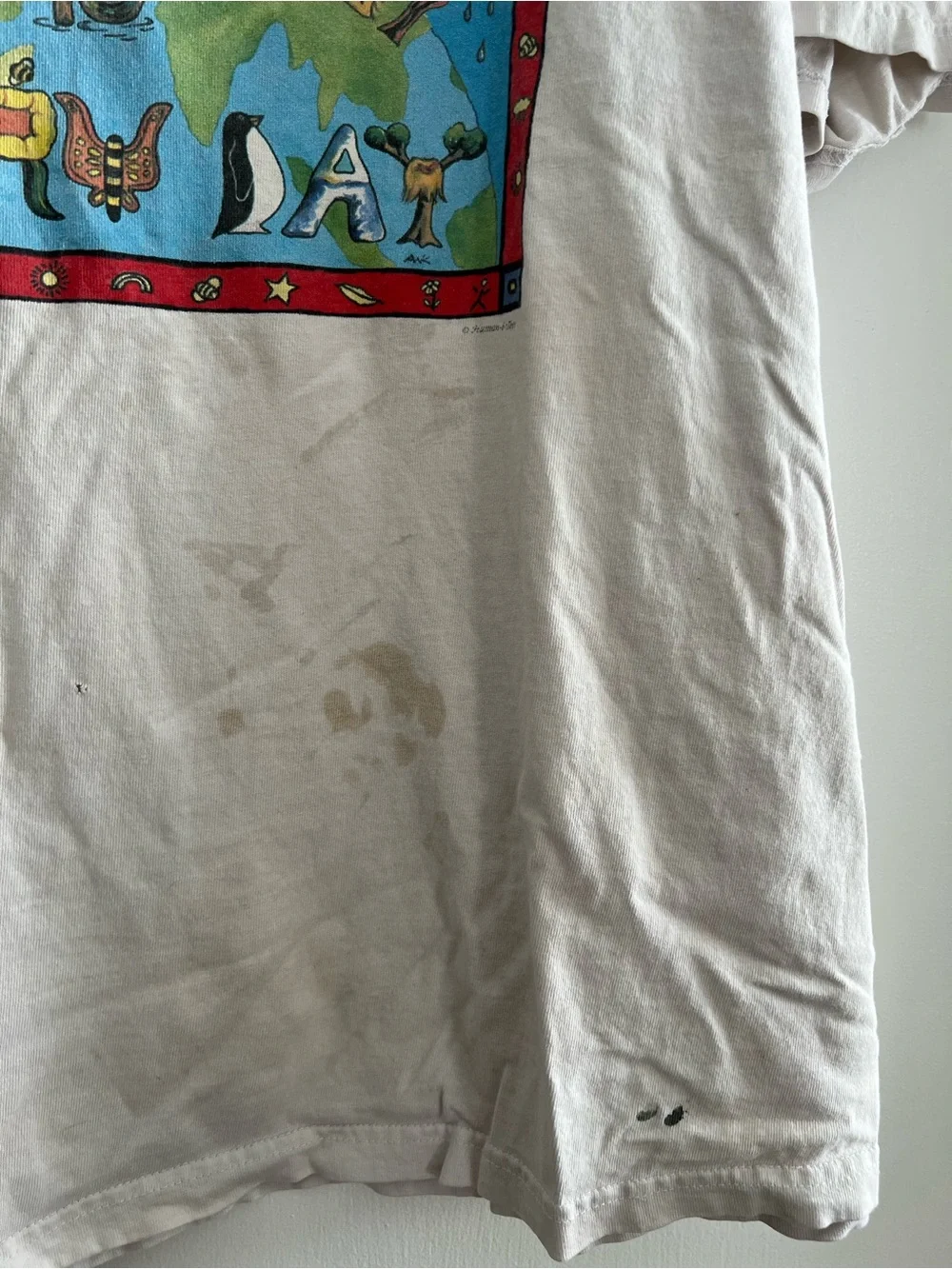 White 'Earth Day Everyday' Graphic Tee with Colorful Print